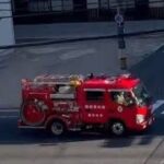 消防車　緊急走行　ポンプ車