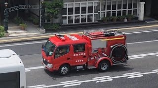 消防車　緊急走行　ポンプ車