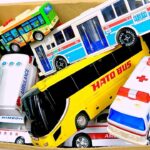 救急車とバスのミニカーが走る！坂道を緊急走行テスト！サイレンあり