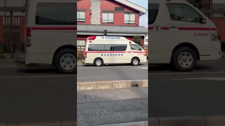 【ハーモニックサイレン🚨】春日部市消防本部　救急車。救急幸松1。緊急走行シーン！