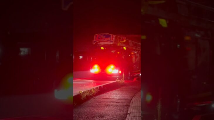 【中層火災入電！】　草加八潮消防局　消防車　緊急走行シーン🚨(西1・草加救助1・草加はしご1・草加1.草加2、草加指揮1) 警鐘あり❗️