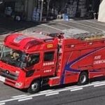 消防車　2台　緊急走行