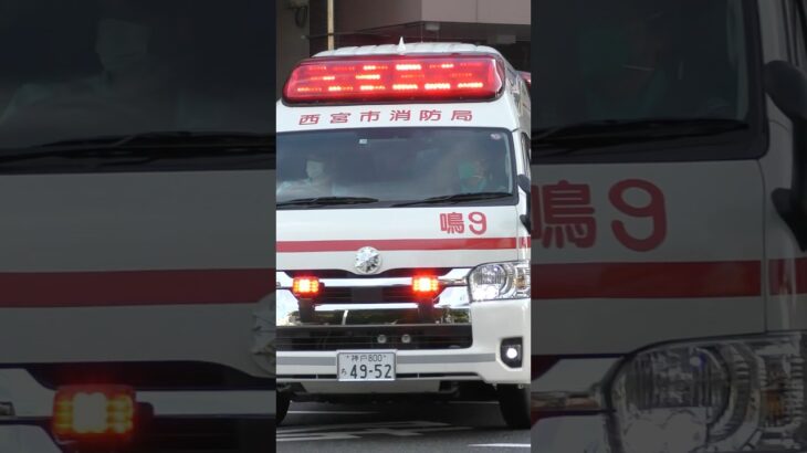 【西宮#5】鳴尾救急隊、鳴尾9緊急走行！【西宮市消防局】#shorts #short #ショート #消防署 #消防車 #fire #firefighter #サイレン