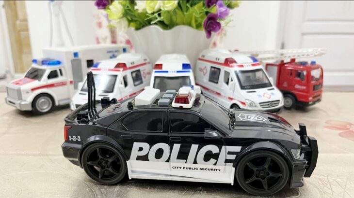 Ambulance police car Minicar of fire truck run run! Slope drive test 救急車パトカー消防車のミニカーが走る走る！坂道を緊急走行テスト