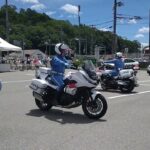 白バイ NT1100P  覆面パトカー サイドカー パトカー 退場シーン 兵庫県警 2025年7月21日　二輪車事故防止キャンペーン　道の駅いながわ
