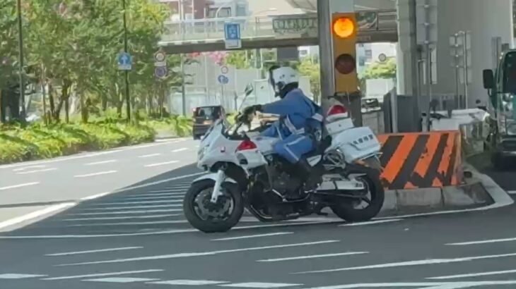 🚨交差点をUターンする白バイが格好いい❤️兵庫県警🚨白バイ🚨