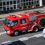 消防車　緊急走行　ポンプ車