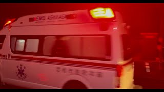 緊急走行！コンフォートサイレンとアクティビーコンで緊走する緊走する足利市消防本部救急隊（河南救急1）