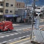 消防車4台　緊急走行　レスキュー車　資材搬送車　指揮車　化学車