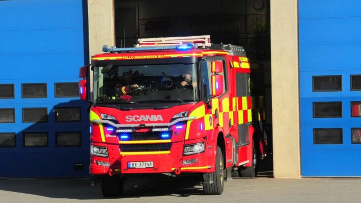 ST.NESODDEN (S41) ABA follo brannvesen brandbil i utrykning Feuerwehr auf Einsatzfahrt 緊急走行 消防車