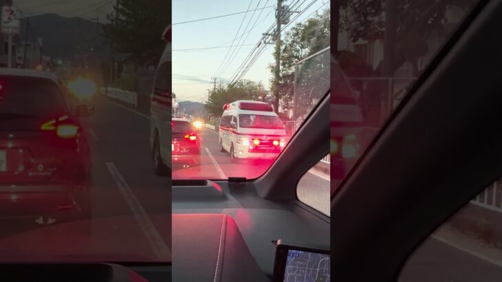「突然！対向車線から救急車が全力走行してきた瞬間🚑」#救急車 #緊急走行 #サイレン #道路の瞬間 #命を運ぶ #緊迫感 #交通の一瞬 #Shorts