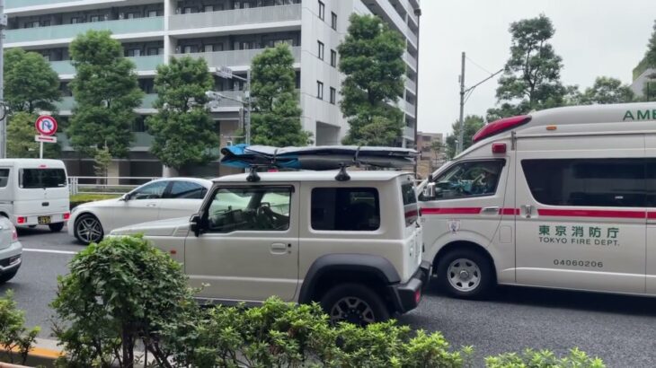#消防車　道を塞がれた救急車緊急出動消防 #消防車 #消防車両 #緊急車 #緊急車両 #ambulance#tokyo#緊急走行#shortvideo #shinjuku #shorts #イケメン#