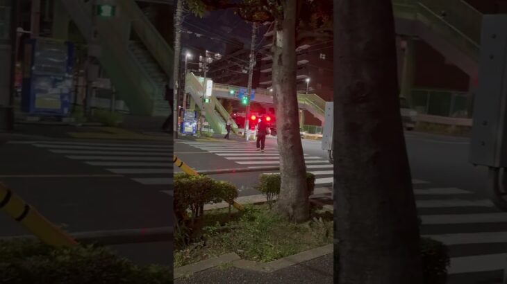 消防車と救急車が緊急走行