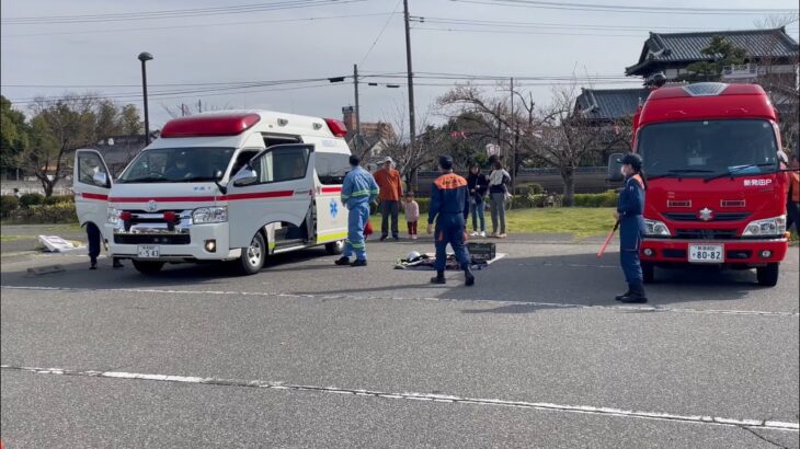 イベント会場から緊急出動する中央救急１