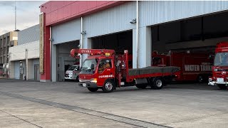 【緊急走行】予備の資材搬送車で救助を代用中に指令が入り出場！小山市消防本部　小山資材1   小山指揮1    出場