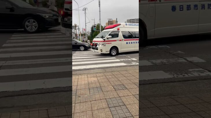 【音声合成の瞬間！】春日部市消防本部　救急車。救急春日部東1。緊急走行シーン！