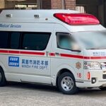 箕面市消防本部 箕面消防署 高規格救急車（箕消18） 箕面消防署から緊急出動