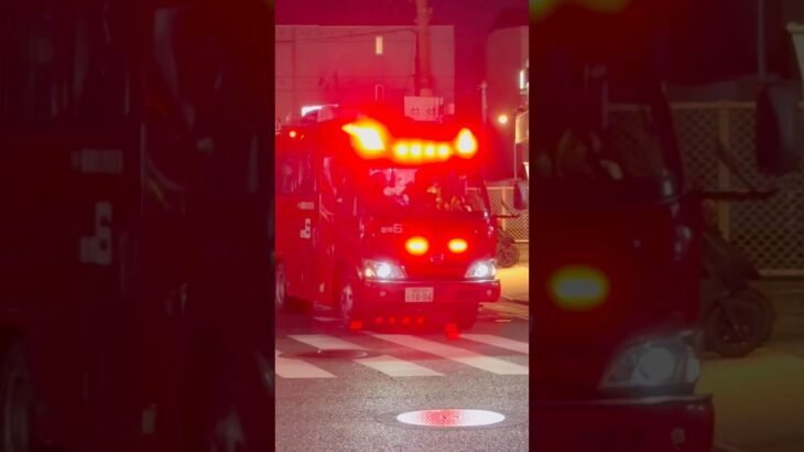#福岡市消防局 #消防車 今日の夜7:00から公開!建物火災出動!指揮6・T76・救急15(樋口産業 福岡建材号)3台連続緊急走行→現着