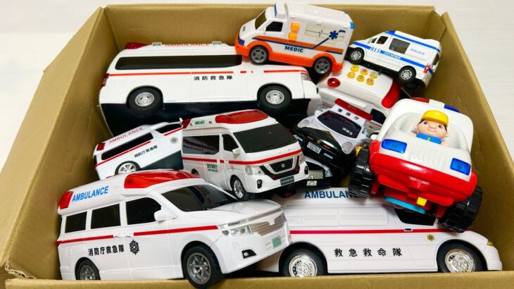 救急車のミニカーが走ります。サイレンありで坂道走行☆緊急走行｜Ambulance minicar runs in an emergency with sirens!