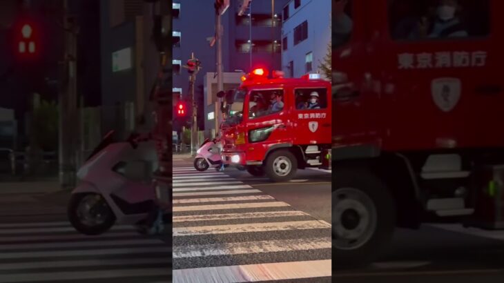 【素晴らしいマイクパフォーマンス！】東京消防庁　板橋PE。　緊急走行シーン！