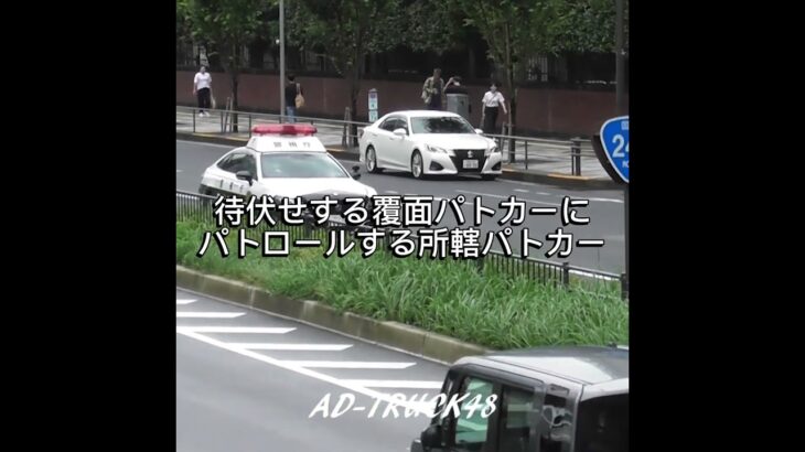 白アス覆面パトカー緊急走行！看板を見落としてUターンした軽自動車を検挙