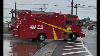 緊急走行！館林地区消防組合  消防フェア中に出場（館林救助1・救急館林1）