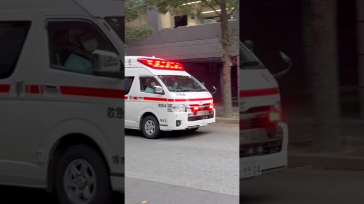 #福岡市消防局 #救急車 今日の夜7:00から公開！博多本署救急第2小隊 救急4(K.K号)緊急走行