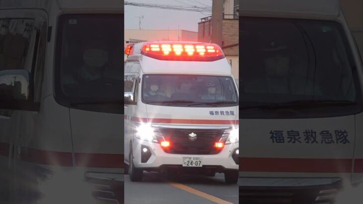 【堺#938】福泉救急、緊急走行！【堺市消防局】#shorts #short #ショート #消防署 #消防車 #fire #firefighter #サイレン#救急車 #救急#ambulance