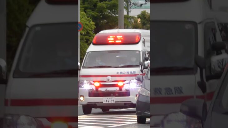 【堺#966】北第2救急、緊急走行！【堺市消防局】#shorts  #ショート #消防署 #消防車 #fire #firefighter #サイレン#救急車 #救急#ambulance