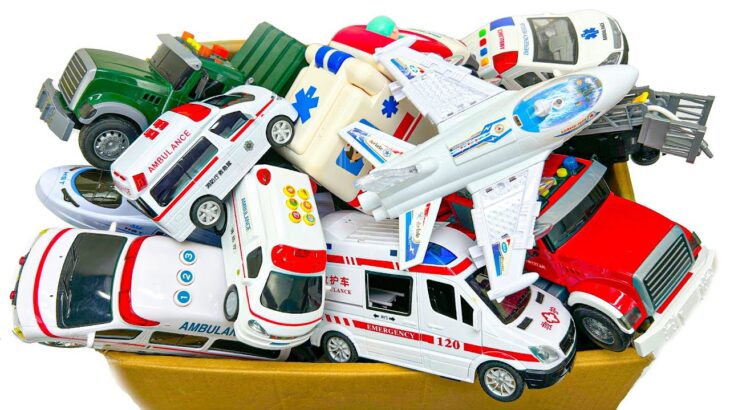 救急車・パトカー・飛行機が箱から走る！緊急走行テスト｜Ambulance Police Cars Airplane Run! Emergency Slope Driving Test