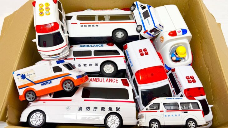 救急車のミニカーが走ります！サイレンありで坂道走行☆緊急走行｜Ambulance minicar runs in an emergency with sirens!