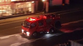 消防車　緊急走行　ポンプ車