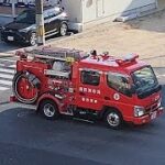 消防車　緊急走行　ポンプ車