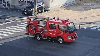 消防車　緊急走行　ポンプ車