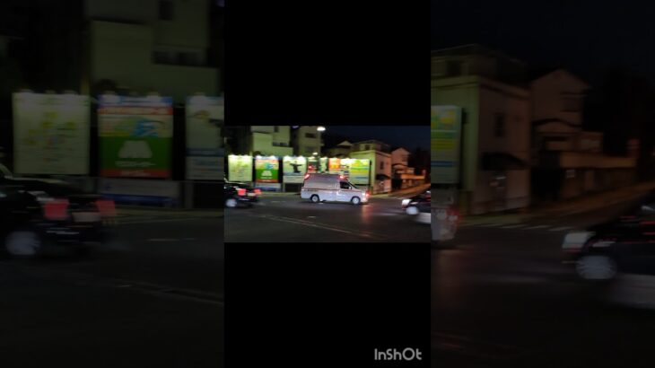 エルグランド救急車！赤信号を緊急走行！ #救急車 #緊急出動