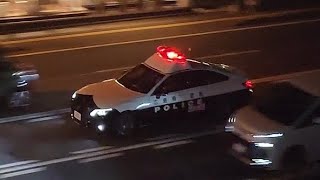 パトカー　緊急走行