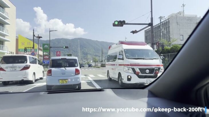 田辺市消防本部・救急車（緊急走行）
