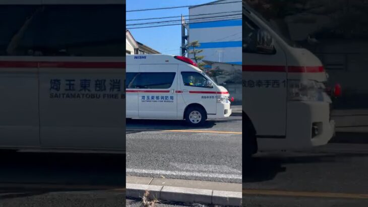 【昼間の緊急走行。】埼玉東部消防局(救急車) 救急幸手西1。緊急走行シーン🚨