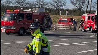 令和７年度 小山市総合防災訓練 パトカーと消防団の緊走と防災会の活動（2025.12.06）