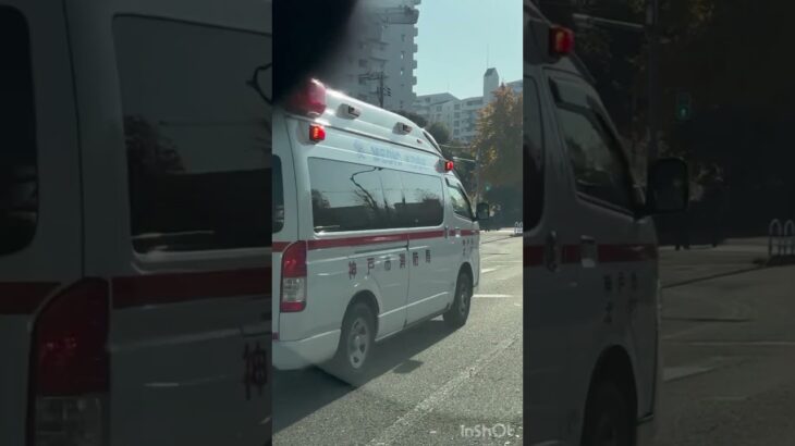 2025後方から緊急走行中の救急車　♯shorts