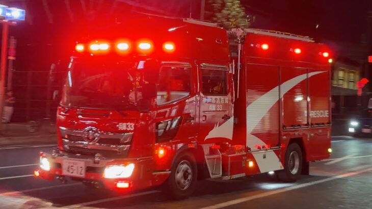 【神戸市中央区出火報】高層建物火災入電！繁華街の高層階より出火！！白煙噴出！逃げ遅れ多数！人命救助最優先！！兵庫33、怒涛の緊急走行！！！【神戸市消防局】《FIRE RESPONSE》