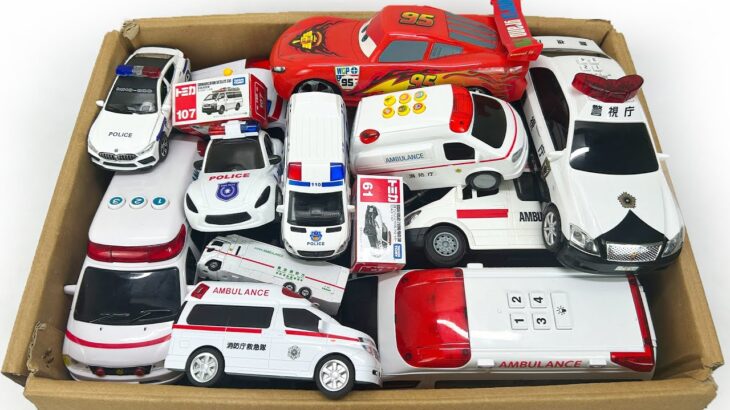 救急車とパトカーのミニカーが走る!緊急走行テスト☆坂道走行| Ambulance & Police minicars dash down emergency slope!