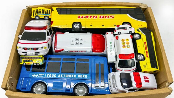 走る、落ちる！救急車とバスのミニカーが走る☆緊急走行テスト・坂道走行｜Ambulance & bus miniature car runs | Driving test