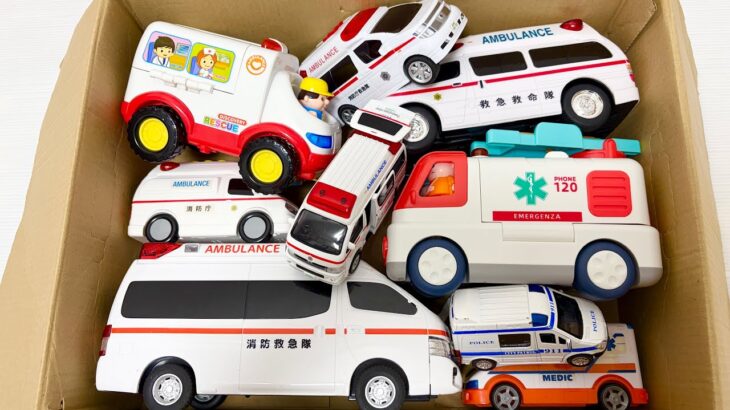 救急車のミニカーが走る！坂道緊急走行テスト。サイレンあり☆Ambulance mini car run. Slope emergency driving test! There is a siren.