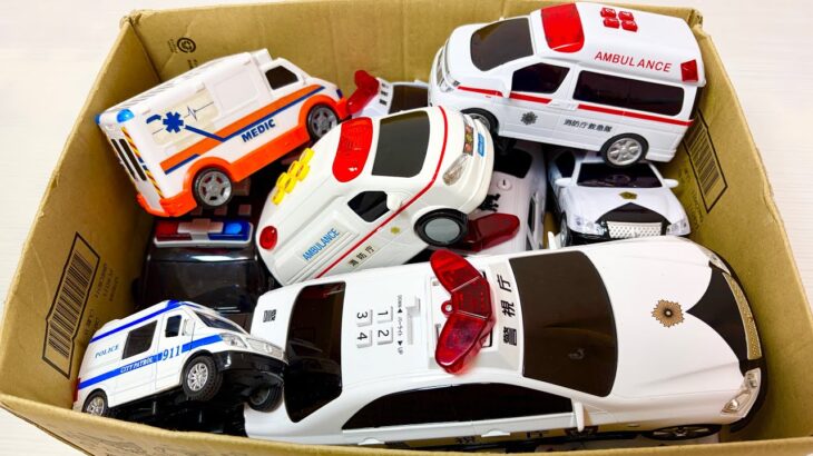 救急車とパトカーのミニカー走る☆緊急走行テスト☆坂道走る｜ Ambulance miniature car runs! Emergensy driving test