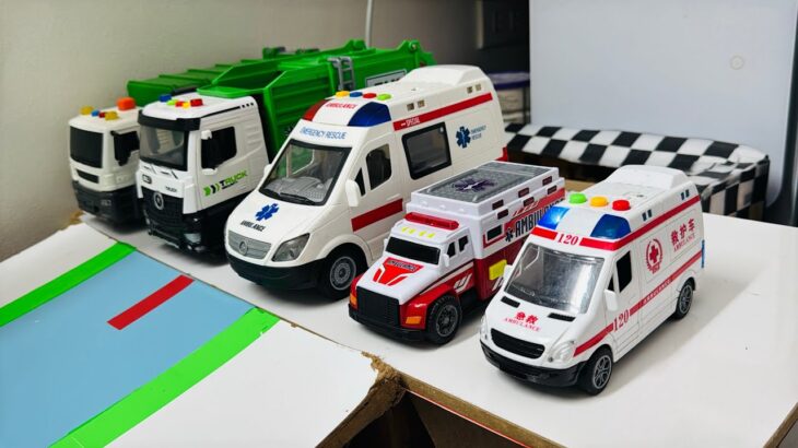 救急車のミニカー走る☆緊急走行テスト☆坂道走る｜ Ambulance miniature car runs! Emergensy driving test