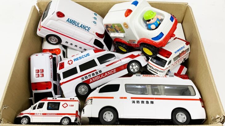救急車のミニカーが走ります。サイレンありで坂道走行☆緊急走行｜Ambulance minicar runs in an emergency with sirens!