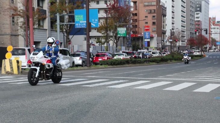 【緊急走行?】福岡国際マラソン交通規制解除シーンin博多区