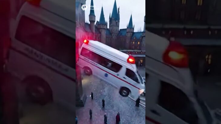 救急車がホグワーツを緊急走行#shorts #ai #ai動画 #sora2 #コメディ#救急車 #ambulance #トリックアート #ハリーポッター