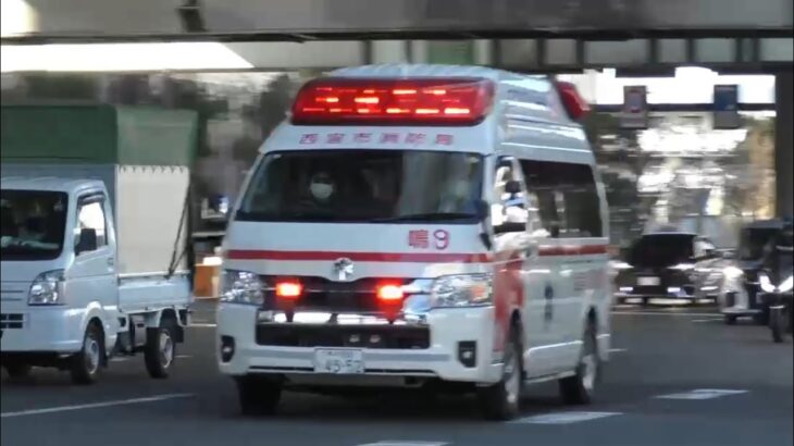 🚨交差点を緊急走行🚨救急車🚨響き渡るサイレン🚨西宮市消防局🚨